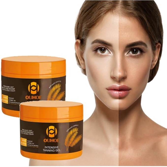 Luxury Intensive Tanning Gel, Natural Tanning Accelerator Cream Gel, Brown Tanning Gel，Tanning Gel for Sunbeds & Outdoor Sun (2 pcs)