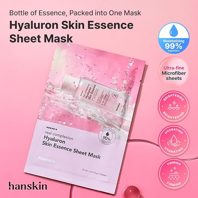 Hanskin Hyaluron Hydration Duo – Hyaluron Skin Essence & Moisture Sheet Mask | Deep Hydration, Soothing & Skin Balancing | Korean Skincare Set, K-Beauty
