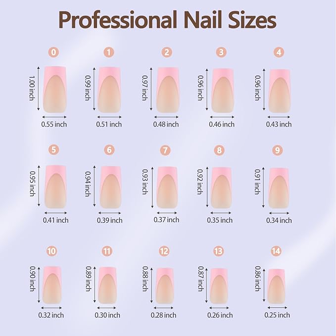 Misssix French Gel Nail Tips, 150Pcs French Tip Press on Nails Long Square, No Need to File Tips Pre-lasting, Fake Nails for Nail Art DIY 15 Sizes