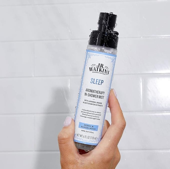 J.R. Watkins Sleep Aromatherapy in-Shower Mist, Natural Monoi & Sandalwood, 4 oz (Pack of 2)