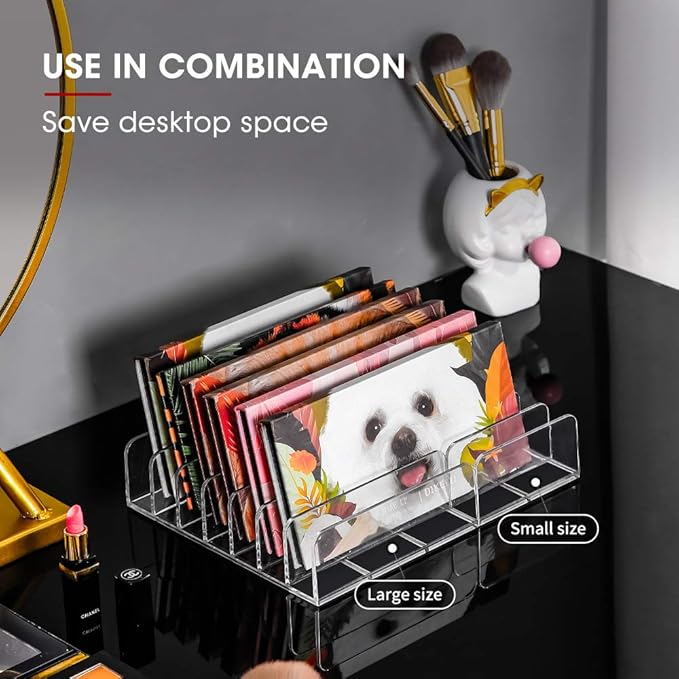 Eyeshadow Makeup Palette Cosmetic Organizer - Waterproof Eyeshadow Organizer for Eye Makeup Palette,Bathroom Countertop,7 Sections (1PCS-Large)