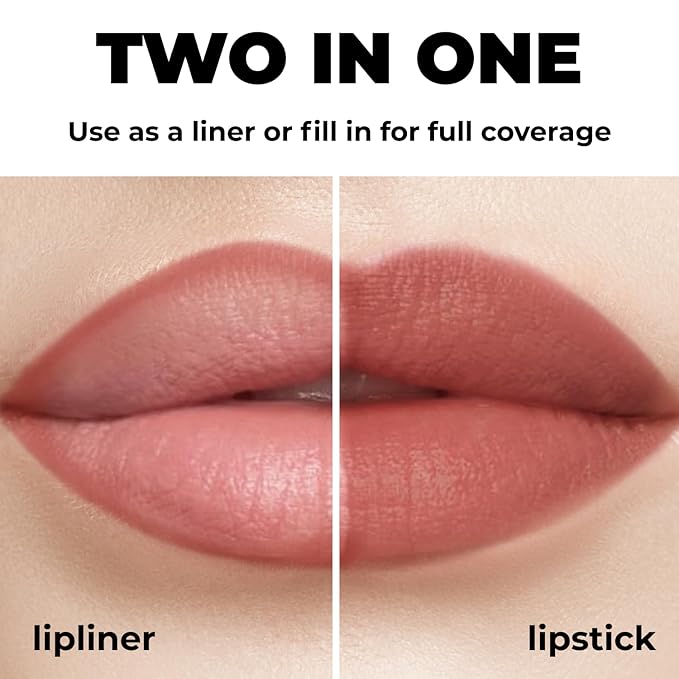 Lamel Matte Gel Lip Liner Pencil - Weightless & CreamyTexture - Sharpenable - Longwear & Waterproof - High Pigmented & Flawless Finish - Cruelty-free & Paraben-Free - 403, 1,7g/0.05oz. (Burnt Ocher)