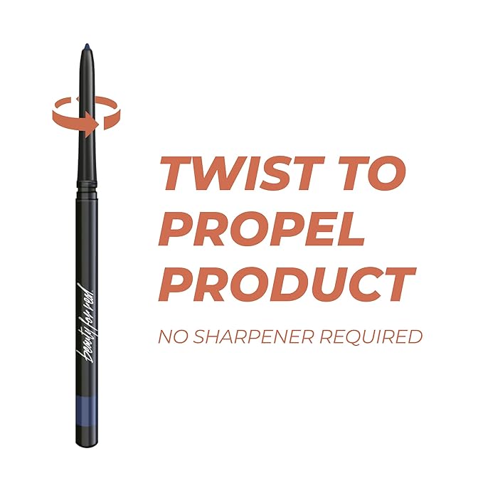 Beauty For Real I-Line 24-7 Waterproof Gel Eyeliner, In The Navy, Rich Blue Matte, Cruelty Free Blendable Gel Formula for Precision Application, 0.01oz