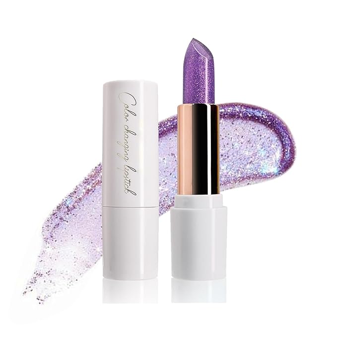 Purple Shimmer Lipstick,Ph Mood Magic Color Lipstick(5#)