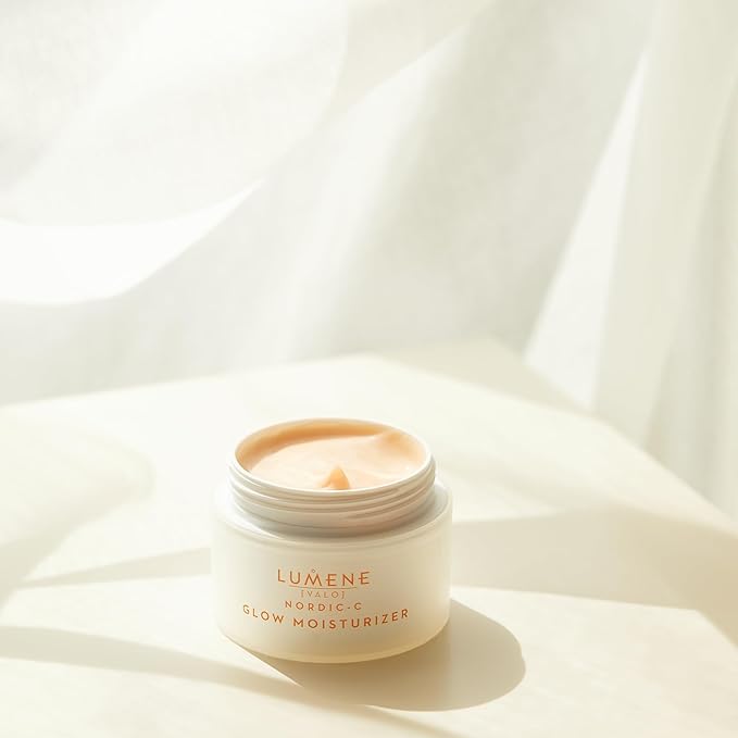Lumene Nordic-C [Valo] Glow Moisturizer - Radiance Boosting Facial Moisturizer for Dry Skin - Enriched with Hyaluronic Acid & Vitamin C to Visibly Brighten + Plump Skin - 100% Vegan Skin Care (50 ml)