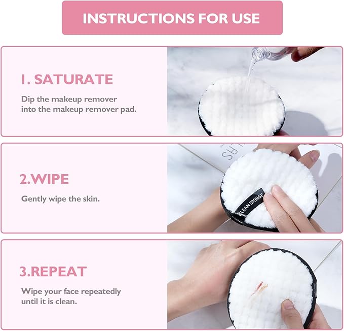 4pcs makeup remover, reusable super