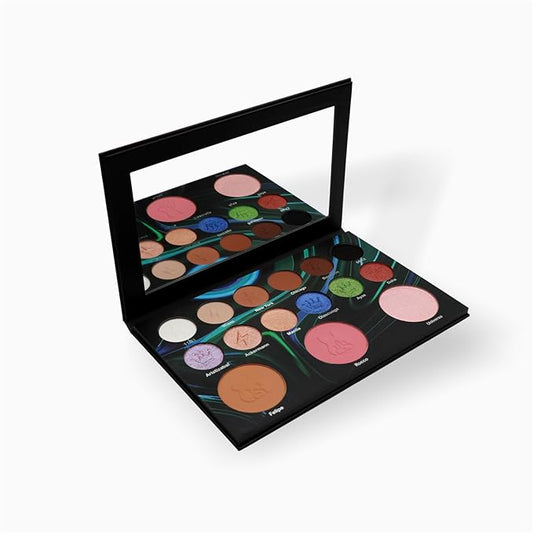 MUBA COSMETICS Andrés Felipe All in One Makeup Palette - Face Makeup Set with 12-Color Matte & Shimmer Eyeshadow Palette with Face Highlighter, Makeup Blush, Contour Powder