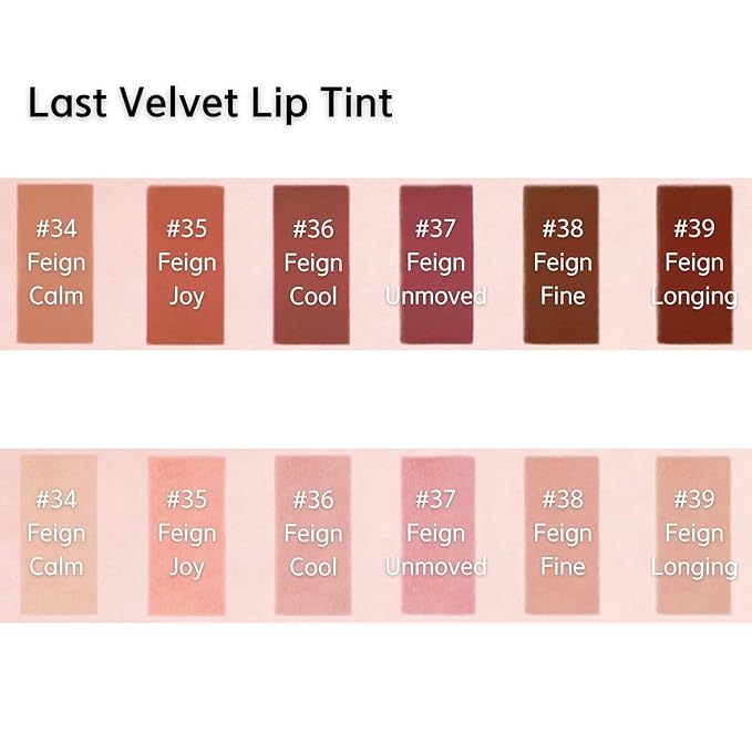 BBIA Last Velvet Lip Tint - Soft & Creamy Matte Finish Lip Stain, Blur Effect with Velvety Texture, Long-Lasting, High Pigment, Lightweight, Non-Drying, Korean Lip Makeup (34 FEIGN CALM)