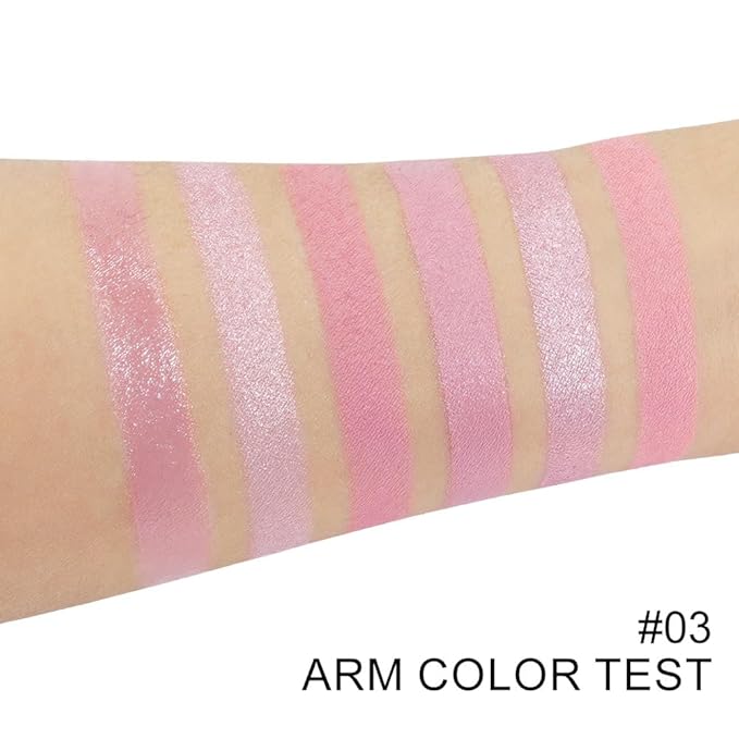 6-in-1 Cream & Powder Makeup Palette for Old Women – Blush, Highlighter & Eyeshadow, Matte & Shimmer Finish, Rose Nude Tones, Travel-Friendly Compact 03