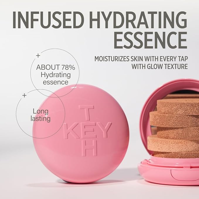 KEYTH PINK MAGNET CUSHION #04 NEUTRAL BEIGE (15G, 0.52 OZ.) / Magnetic Adherence, Dewy Radiance, 77% moisture essence, Glow Film Complex, Skin Film Polymer