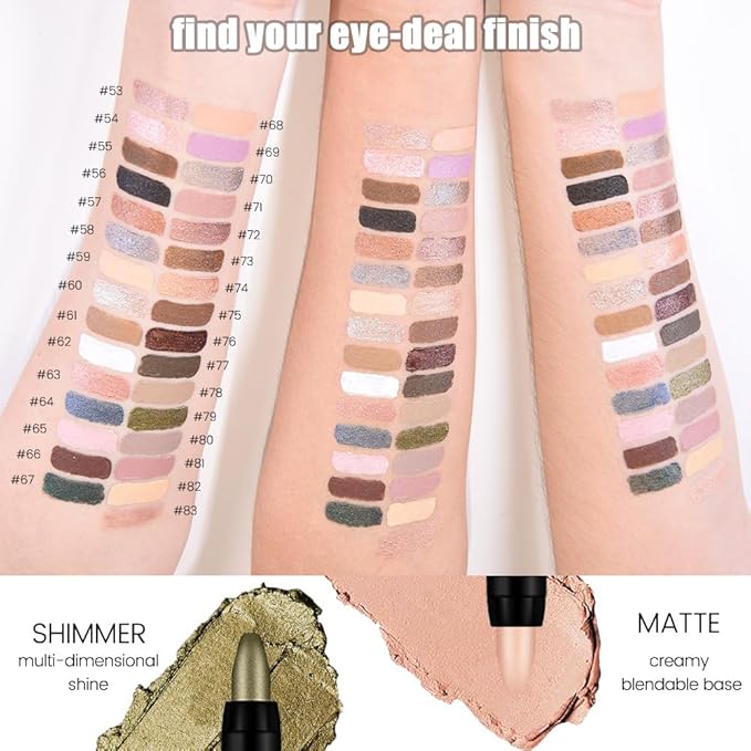 Kaely Cream Eye Shadow Sticks, Light Taupe Matte Eyeliner Pencil Eyeshadow Palette Makeup, Eye Highlighter Brightener Stick for Older Women Waterproof Pigmented, sombras para ojos, New-80