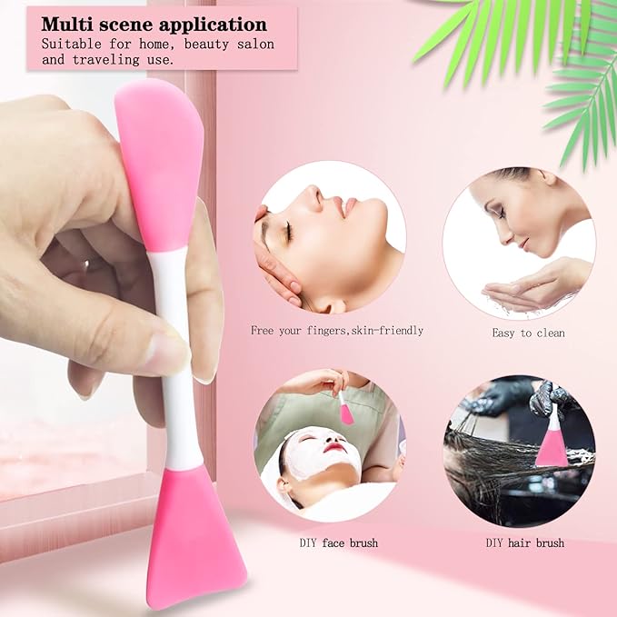 6pcs Silicone Face Brush Set, 2PCS Silicone Face Applicator Brush, 2PCS Exfoliating Lip Brush, 2PCS Silicone Face Cleaning Brushes Pad,Blackhead Face Exfoliator Skin Care Tool for Women Men