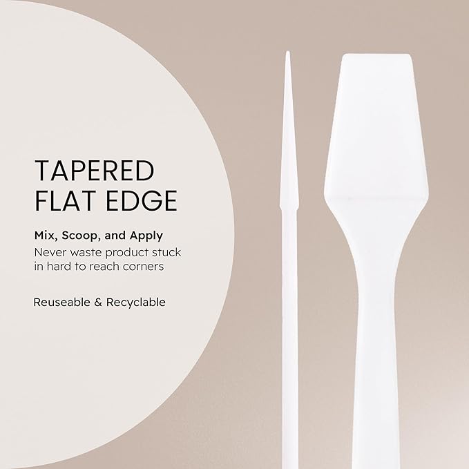 PANA (200 Pieces of White Color Cosmetic Make Up Disposable Plastic 2.5" Spatulas Skin Care Facial Cream Mask Spatula