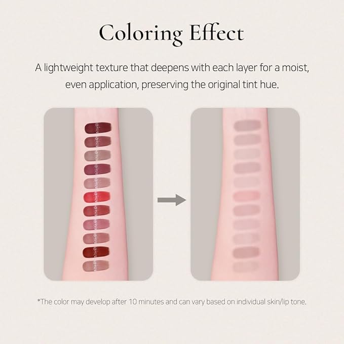 DINTO Blur-Glowy MINI Lip Tint (255 Veni, Vidi, Vici) - Glossy Finish, Hydrating, Long Lasting, Lightweight Texture, Non-Sticky, Vegan & Cruelty-Free, Korean makeup (11 colors)