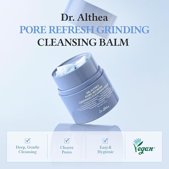 Dr.Althea Pore Refresh Grinding Cleansing Balm | Pore Cleanser with Green Tea Extract | Hygenic One-Step Makeup Cleansing Cream | For All Skin Types | Korean Vegan Skin Care | 1.69 Fl Oz
