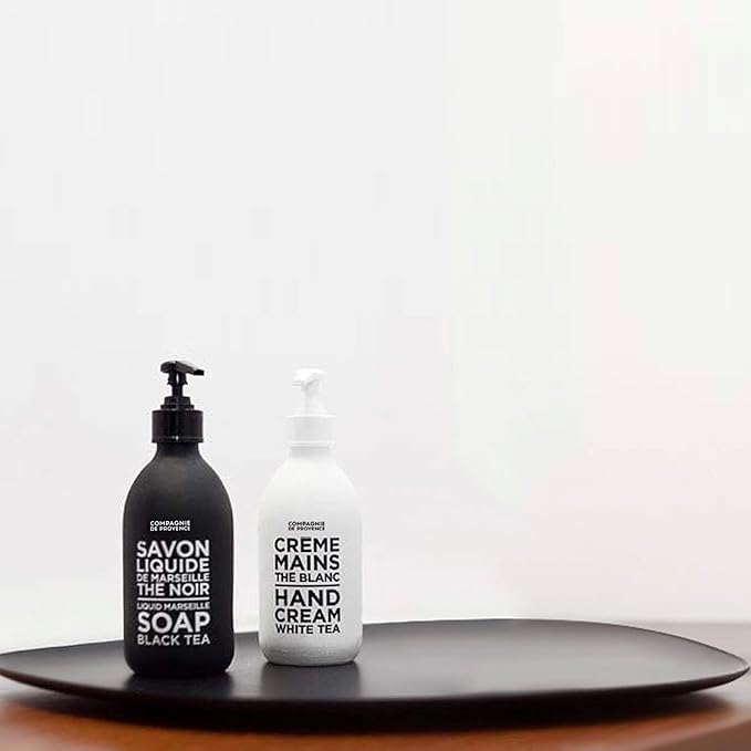 Compagnie de Provence Savon de Marseille Extra Pure Liquid Soap - Black Tea - 16.7 Fl Oz Glass Pump Bottle