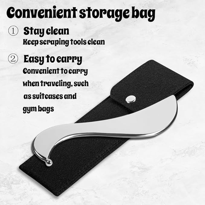 Stainless Steel Gua Sha Tool, Muscle Massage Tools with Smooth Edges, Release for Body Muscle Fascia and Scar Tissue, Can Massage and Relax Body Acupoints