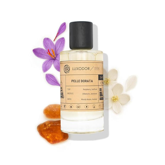 Pelle Dorata Perfume for Women, Inspired by T.F Tuscan Leather, 2-Piece Combo of 100 ml Fragrance Spray Bottle and 10 ml Alcohol-Free Roll-On Perfume Oil, Vegan, Paraben-Free Cologne