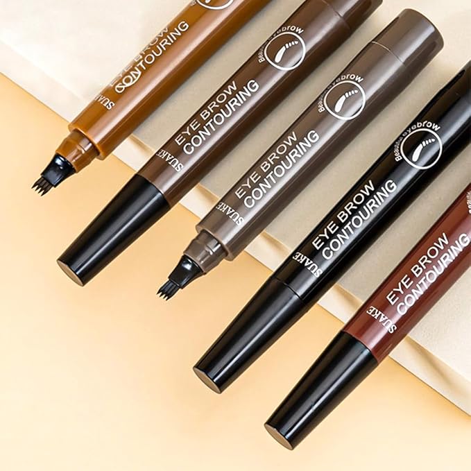 Eyebrow Ink Pencil by Brow Stylist -Micro 4 Point Brow Pen Lift & Snatch Eyebrow Pen Kits,Long-Lasting Waterproof Natural Eyebrow Hair (B-1Pc 02# Dark brown)