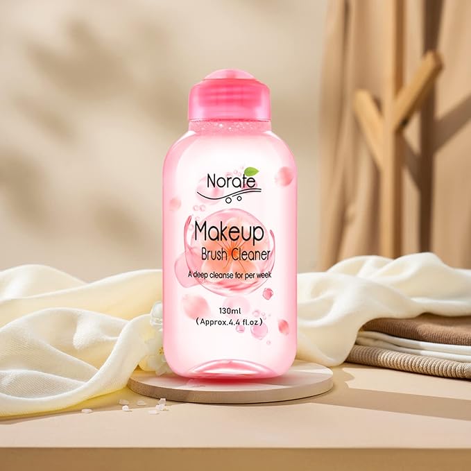 Norate Makeup Brush Cleaner, Make Up Brush Cleansers Solution, Makeup Cleaner for Makeup Brushes, Beauty Sponge, Powder Puff, Deep Clean Brush Shampoo, Gentle Formula Cruelty Free 4.4 FL.OZ