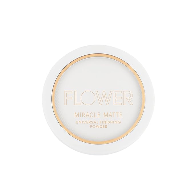 FLOWER BEAUTY By Drew Barrymore Miracle Matte Finishing Powder - Smoothing & Ultrafine Silky Formula Makeup Finishing Powder, Flatters all Skin Tones with Matte Finish, Includes Mirror & Sponge (Universal)
