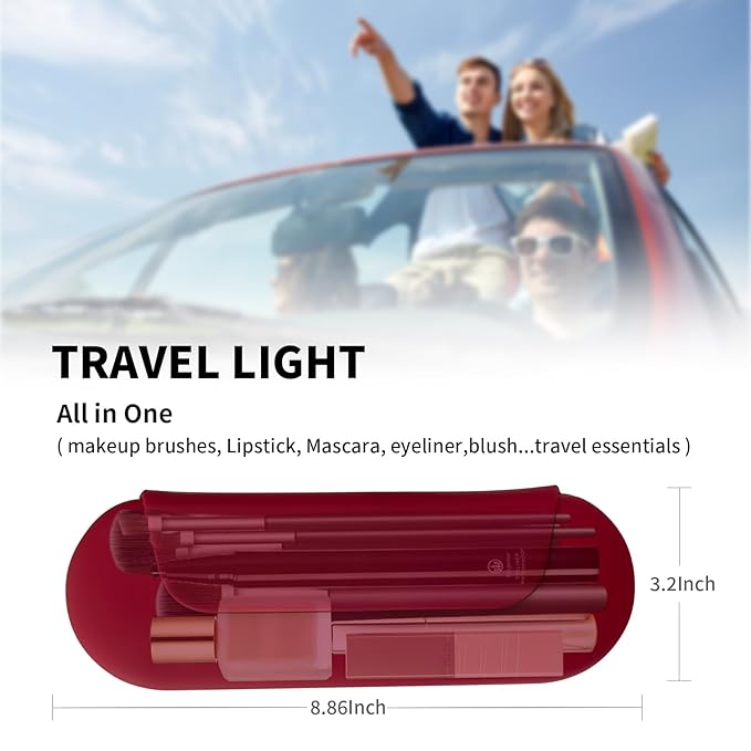 Silicone makeup brush holder travel