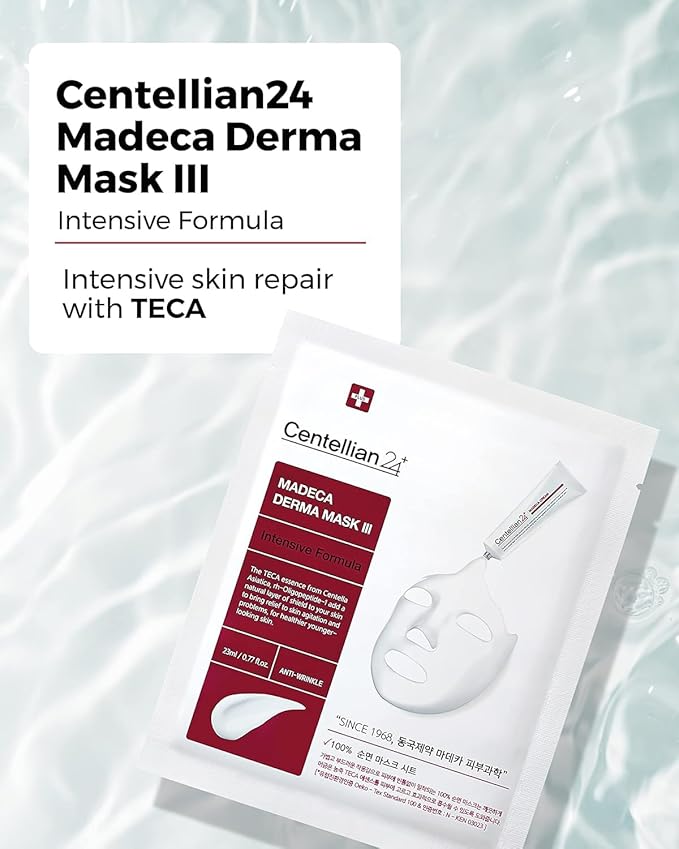 CENTELLIAN 24 Madeca Derma Face Mask (10pc) + Cream Time Reverse (Season 7, 1.69fl oz) - Korean Skin Care for Soothing, Hydration & Nourishing, with TECA, Centella Asiatica & Madecassoside