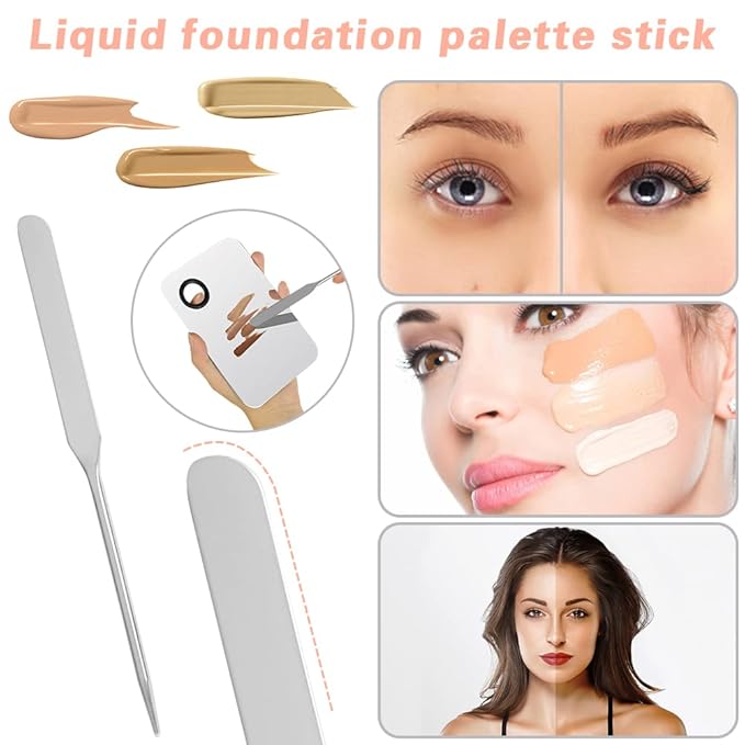 3PCS Makeup Mixing Palette, Stainless Steel Cosmetic Makeup