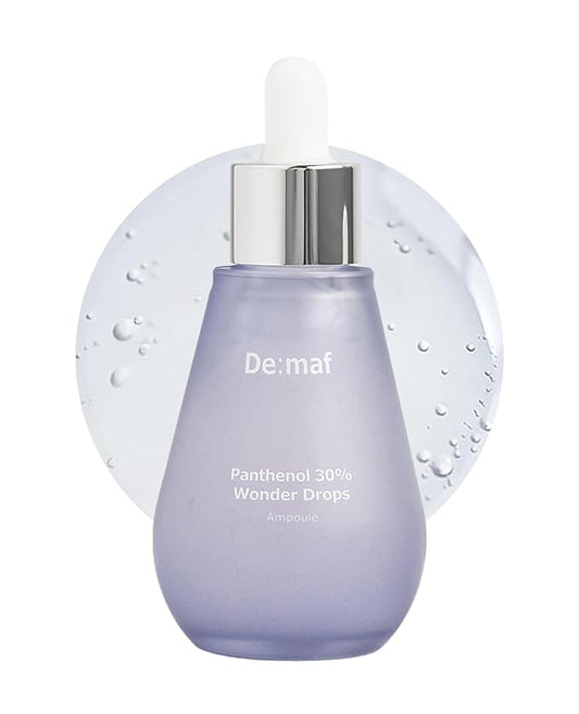 De:maf Panthenol 30% Wonder Drops Ampoule, Panthenol 30% and Evening Primrose Extract for Instant Calming, Suitable for All Sensitive Skin, Korean Skincare