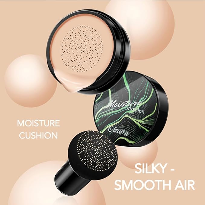 Mushroom Head Air Cushion Foundation, Moisturizing BB Cream Nude Long Lasting Matte Concealer, Air Heads CC Cream Face Makeup (Natural)