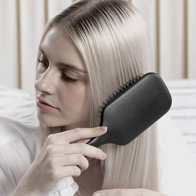 Detangling Paddle Brush - Large Air Cushion Paddle Brush with Ball Tip Tourmaline Bristles - Anti Static Hair Care Tool for Men and Women, Wet or Dry