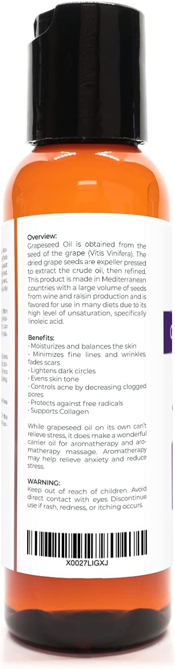Grapeseed Oil by Velona - 2 fl oz | 100% Pure and Natural Carrier Oil | Refined, Cold Pressed | Cooking, Skin, Face, Body, Hair Care | Use Today - Enjoy Results