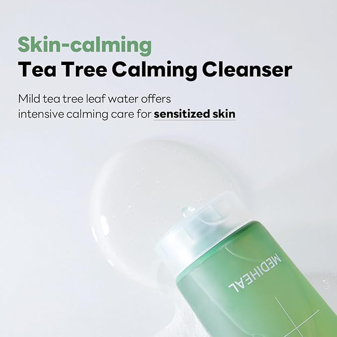 Mediheal Teatree Calming Ampoule Cleanser Special Set (6.76 fl oz + 1.69 fl oz) - Moisture and Calming Synergy with Teatree & Ectoin