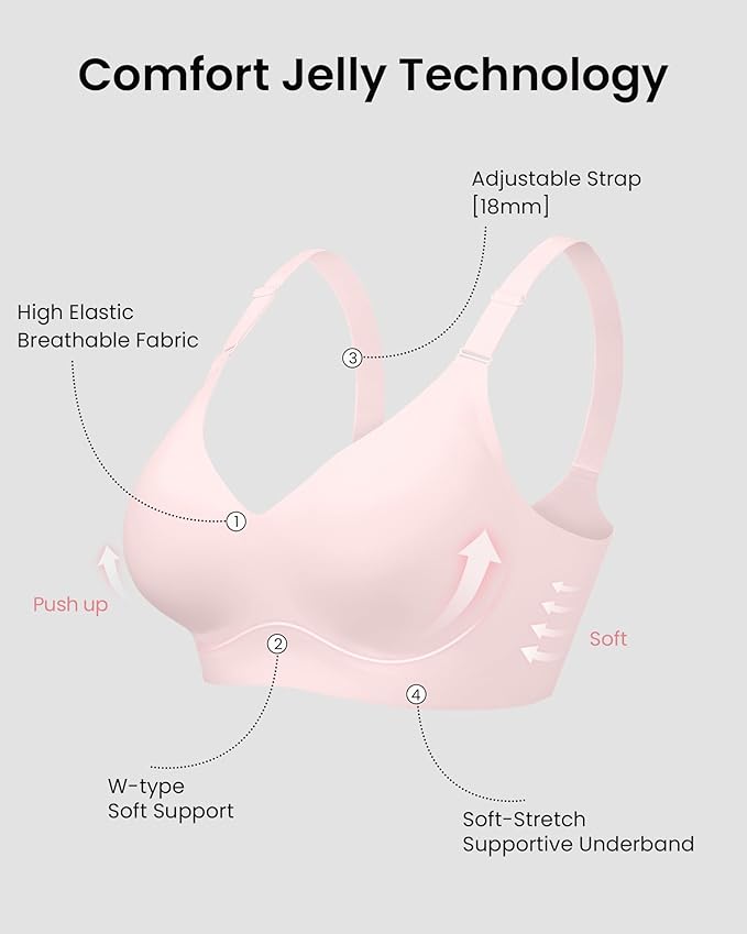 HORISUN Comfortable Seamless Full Coverage Bra for Women Wireless Bras with Soft Support Regular and Plus Size