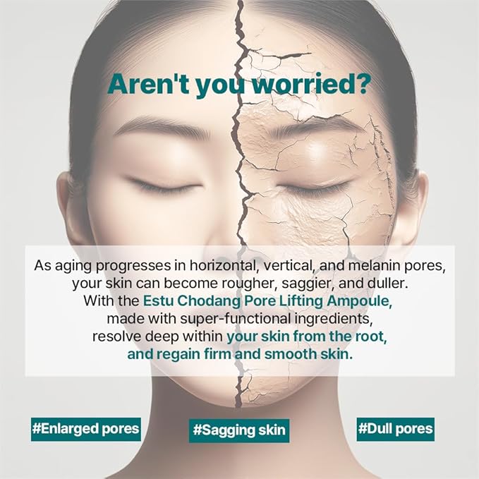 ESTU Chodang Pore Lifting Ampoule 50ml ㅣ Vegan Moisture Essence ㅣ Lightweight Serum with CEXO Technology ㅣ Korean Skincare for Visible Pore Care 50ml