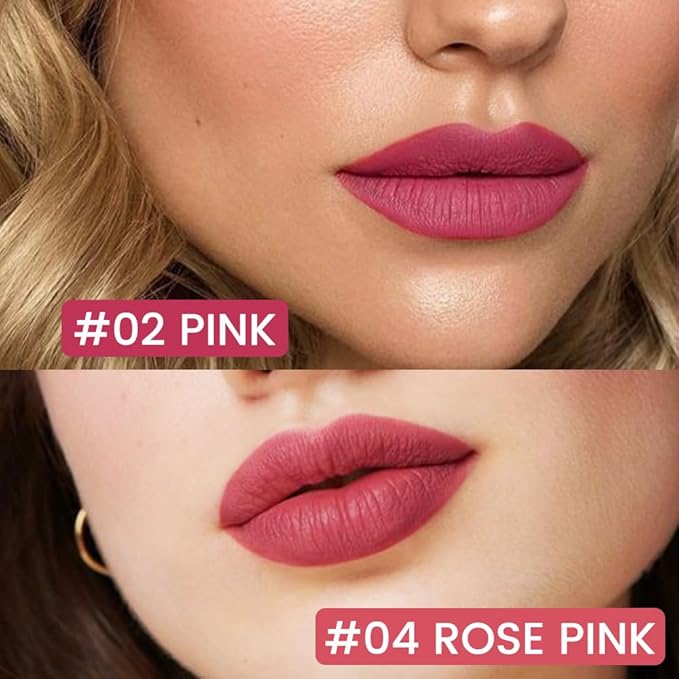 Kaely 2Pcs Rose Pink Longwear Liquid Lip Liner Waterproof, 24 Hour Long Lasting Lip Liner Stain Marker Pen, 2-in-1 Matte Semi Permanent Lipliner & Lipstick, Vegan & Cruelty-Free, 02+04
