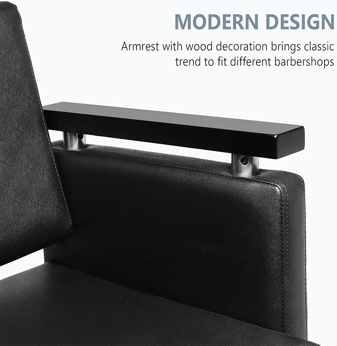 OmySalon Hydraulic Styling Chair for Hair Salon, Modern Hairdressing Barber Chair w/Square Base & Footrest, 360 Degrees Swivel, Beauty Spa Equipment