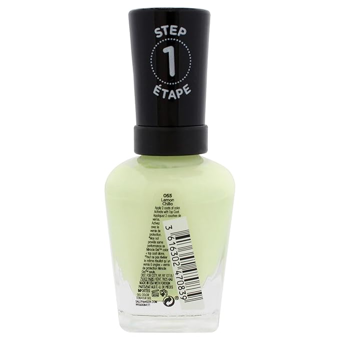 Sally Hansen Miracle Gel™, Lemonchillo, Long Lasting, Gel-Like Formula, No UV Lamp Needed, Yellow Nail Polish