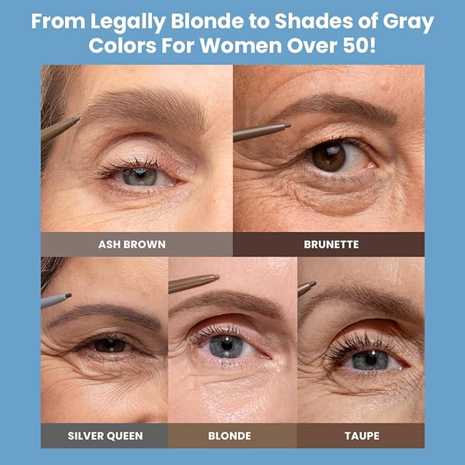 Prime Prometics PrimeBrow Pencil for Mature Women – Ultra-Precise Tip for Natural, Hair-Like Strokes – Smudge-Proof & Long-Lasting Wear – Great for Thinning, Sparse, or Graying Brows (Taupe)