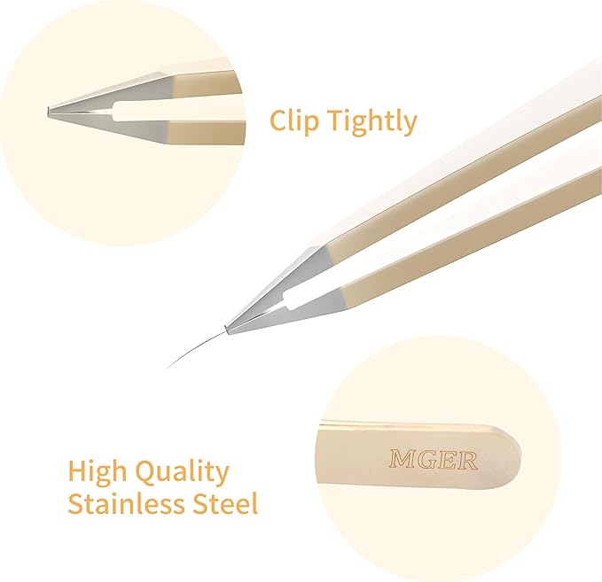 Pointed Tweezers for Women Facial Hair, Professional Stainless Steel Tweezers for Eyebrow, Chin Hair and Ingrown Hair Removal (Gold)