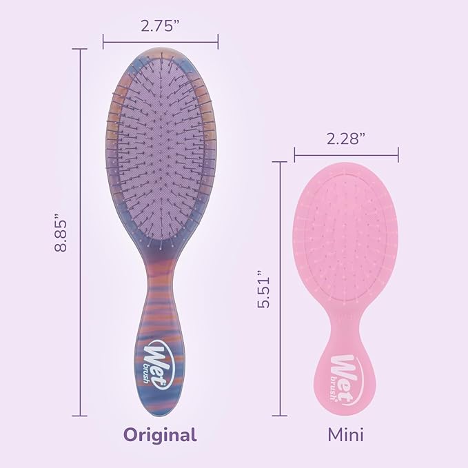 Wet Brush Original Detangler Hair Brush, Purple (Desert Afterglow), Ultra-Soft IntelliFlex Bristles, Detangling Bristles Glide Through Tangles (Wet Dry & Damaged Hair), Women & Men (2 Pack)