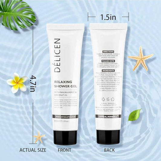 OPPEAL Delicen Manuka Honey All-in-1 Hotel Amenities | Rectangular Soap Bar, Shampoo & Conditioner, Body wash & Body Lotion 30 Pcs Each | Clementine Scent | 150 Pcs Total