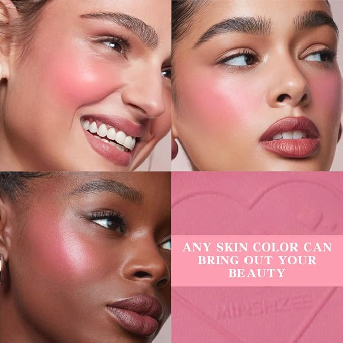 Matte Blush Powder for Cheeks, Cruelty Free Makeup – Long Lasting Natural Face Blusher Makeup, Lightweight Blendable Cheek Color Palette for Women All Skin Tones - #02 Rose Pink