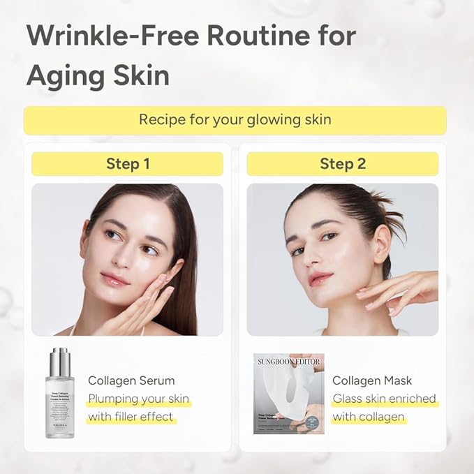 SUNGBOON EDITOR Fine Line Care Duo : Cream in Serum & Collagen Capsule Cream, Deep Wrinkle Care, Glass Skin, Elasticity for Aged Skin, Face Moisturizer, Gifts for Mom, Korean Skin Care