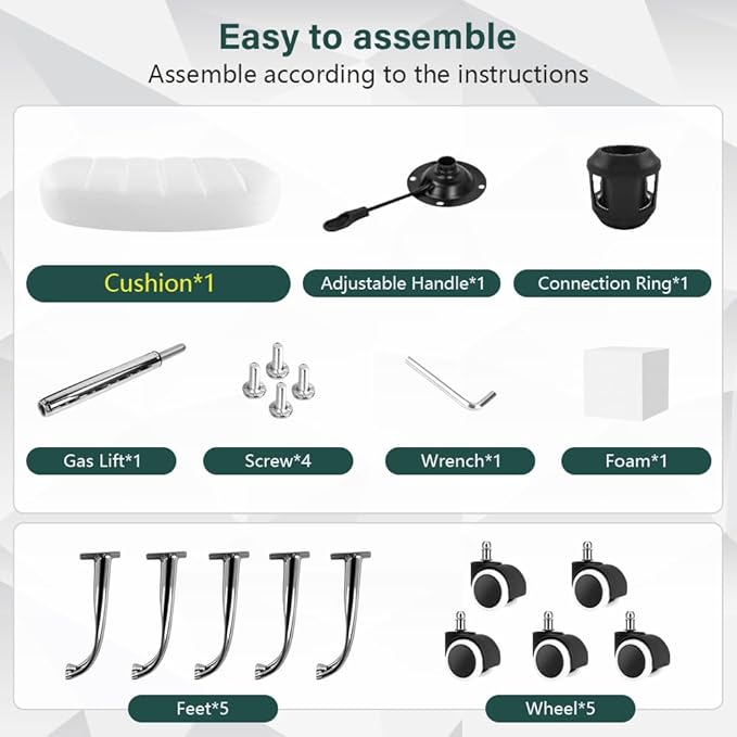 White Minimalist Square Swivel Stool with Wheel for Work SPA Shop Massage Height-Adjustable and Cost-Effective Rolling Stool Chair