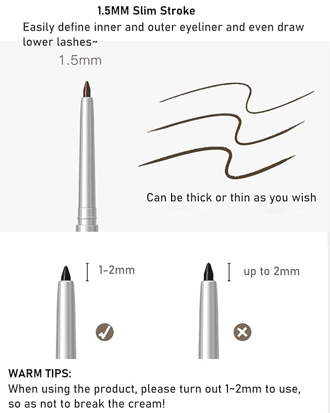 Black Mascara and Waterproof Eyeliner Pencil Set for Older Women 60 Plus,Length and Volume Mascara for Mature Women,Retractable Eye Liner Matte Cream Waterline Eyeliner Makeup for Sensitive Eye-Set A