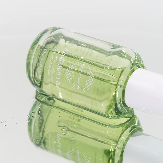 OxygenCeuticals Acell-300 Fluid – Patented ACELL-300 Complex with Plant-Based Oils, Strengthens Skin Barrier & Locks Moisture, Oil-Free Hydrating Ampoule for Dry & Sensitive Skin. 1.69 fl.oz (50ml)