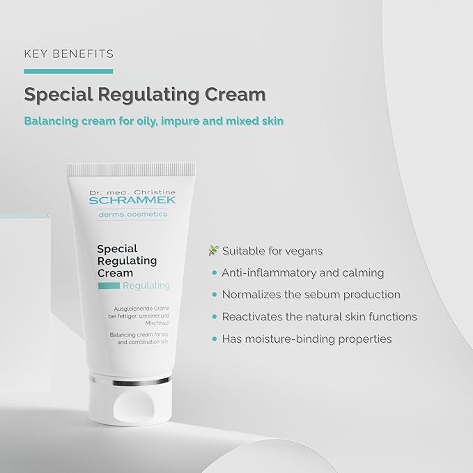 Schrammek Special Regulating Cream (1.7 fl oz) - For Oily & Mixed Skin - Aloe Vera & Vitamin E - Face Moisturizer & Face Cream - Skin Care - Dr