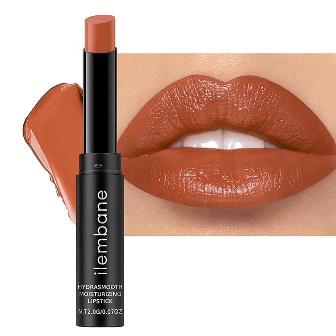 Moisture Latte Brown Lipstick – Hydrating Lip Balm for Dry, Cracked Lips, Weightless Creamy Lip Color with Vitamin E, Hydrasmooth, Glossy Juicy Finish, Long Lasting for Women (Latte)