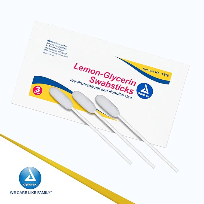 Dynarex lemon-glycerin swabsticks, pleasant tasting
